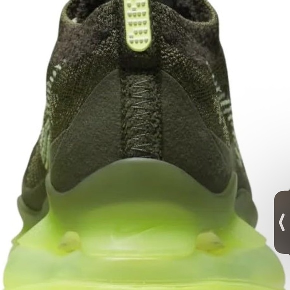 NWT Nike Air Max Flyknit Sneakers in Olive/Neon green/ black. Unisex. 11.5 women - Picture 4 of 11